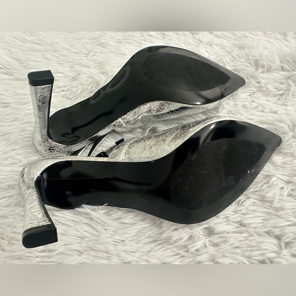 Steve Madden Grae‎ Silver Pointed Toe  Heels Slingback Shoes sz 9 - Picture 6 of 6